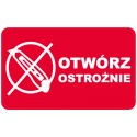 Etykiety Naklejki Transportowe "otworz_ostroznie" 100 szt.