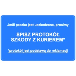 Naklejki Spisz protokół szkody z kurierem 500 szt.