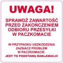 Etykiety Naklejki Transportowe "Sprawdź Zawartość w Paczkomacie" 250 szt.